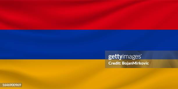 ilustrações, clipart, desenhos animados e ícones de bandeira da armênia. vetor - armenian flag