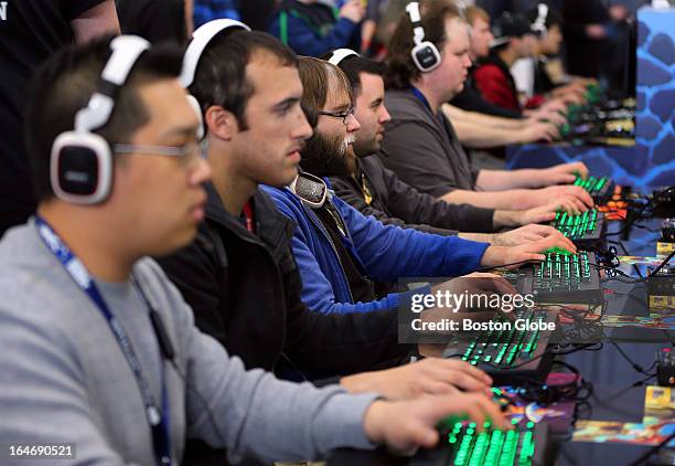 Thousands attended the opening day of the PAX East gaming convention at the Boston Convention and Exhibition Center on March 22, 2013. Attendees play...