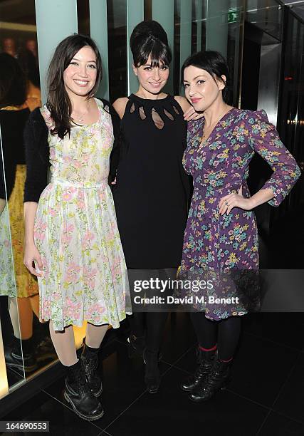 Daisy Lowe, Gizzi Erskine and Pearl Lowe at W London - Leicester Square for the launch of Gizzi Erskine's remix of the W Rock Tea and her book...