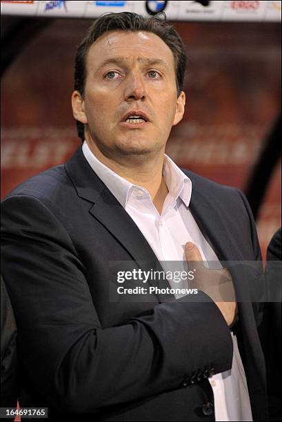 Head coach Marc Wilmots of Belgium during the FIFA 2014 World Cup Group A qualifying match between Belgium and Macedonia at the King Baudouin stadium...