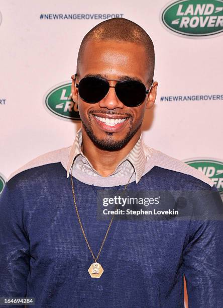 Actor/singer Eric West attends the Range Rover Sport world unveiling at the 2013 New York Auto Show at Skylight at Moynihan Station on March 26, 2013...