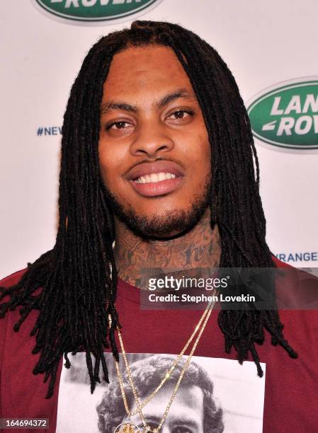 Rapper Waka Flocka attends the Range Rover Sport world unveiling at the 2013 New York Auto Show at Skylight at Moynihan Station on March 26, 2013 in...