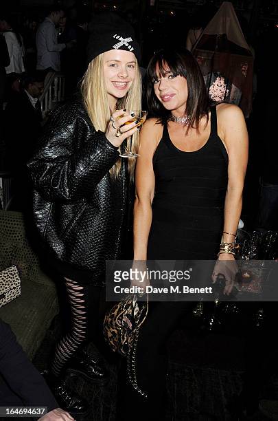Jessica Horwell and Willa Keswick attend the ABSOLUT Elyx launch party at The Box Soho on March 26, 2013 in London, England.