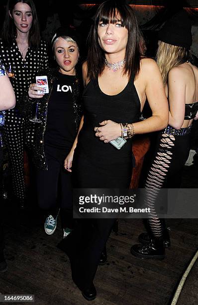 Jaime Winstone and Willa Keswick attend the ABSOLUT Elyx launch party at The Box Soho on March 26, 2013 in London, England.