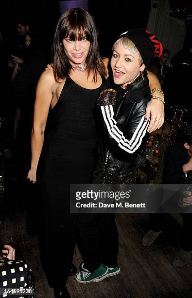Willa Keswick and Jaime Winstone attend the ABSOLUT Elyx launch party at The Box Soho on March 26, 2013 in London, England.
