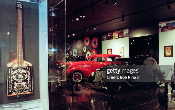 Hot Rod vehicles owned by rock stars on display during Cars and Guitars Rock and Roll exhibit, June 26, 2001 at Petersen Automotive Museum in Los...