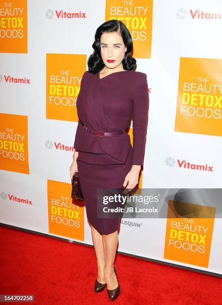 Dita Von Teese attends the book launch party for "The Beauty Detox Foods" at Smashbox West Hollywood on March 26, 2013 in West Hollywood, California.