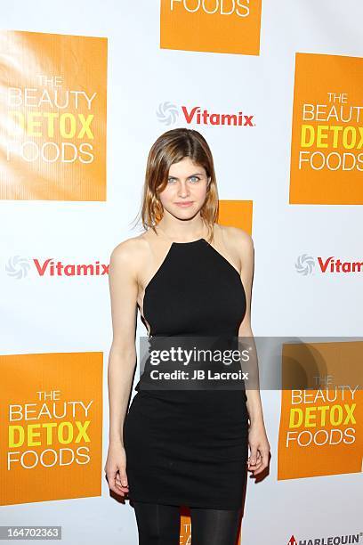 Alexandra Daddario attends the book launch party for "The Beauty Detox Foods" at Smashbox West Hollywood on March 26, 2013 in West Hollywood,...