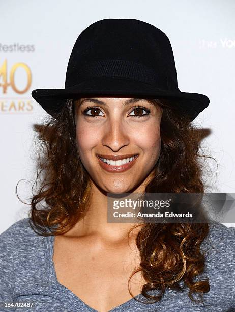 Actress Christel Khalil attends the "The Young & The Restless" 40th anniversary cake-cutting ceremony at CBS Television City on March 26, 2013 in Los...