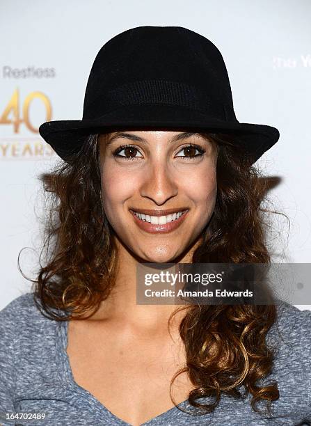 Actress Christel Khalil attends the "The Young & The Restless" 40th anniversary cake-cutting ceremony at CBS Television City on March 26, 2013 in Los...