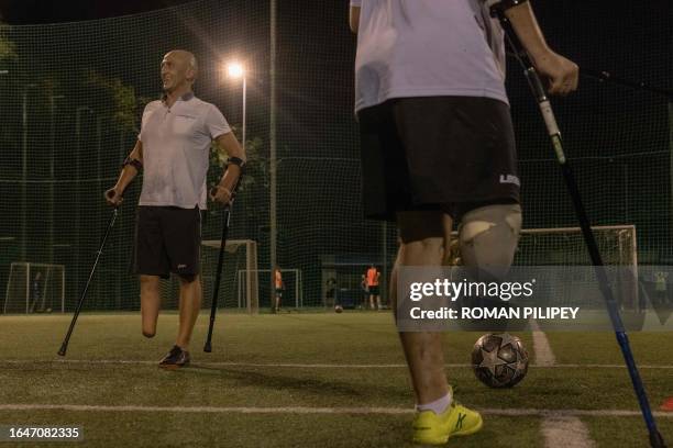 Ukrainian amputee soldiers, Oleg who lost his foot fighting Russian troops in Bakhmut, and Oleksandr Malchevskiy who lost part of his right leg...