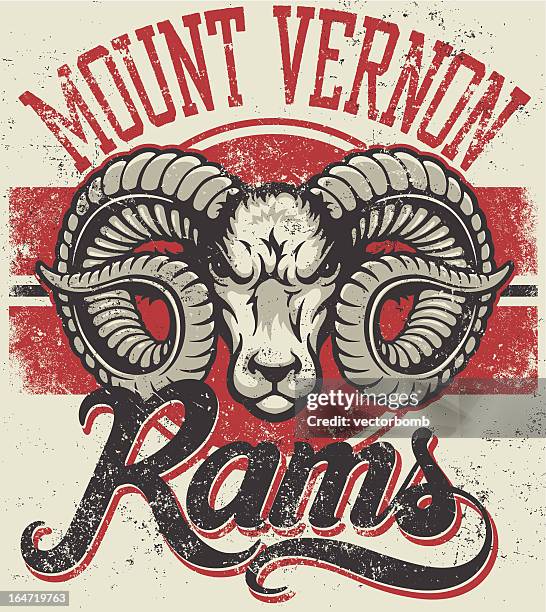 vintage ram mascot design - ram head stock illustrations