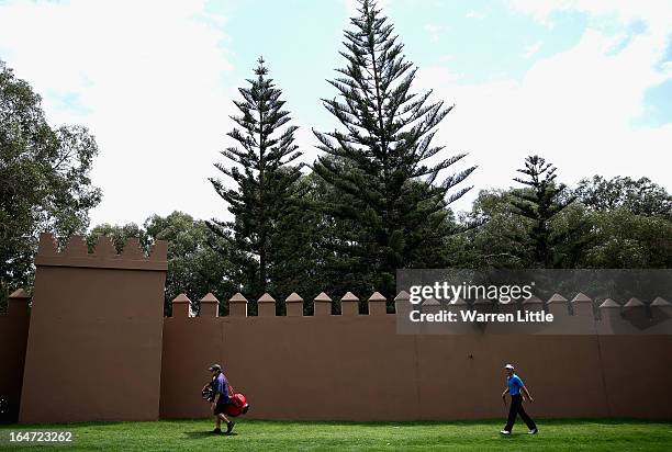 Joost Luiten of the Netherlands in action during the Pro-Am of the Trophee du Hassan II Golf at Golf du Palais Royal on March 27, 2013 in Agadir,...