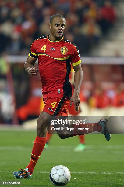 Vincent Kompany of Belgium in action during the FIFA 2014 World Cup Qualifier between Belgium and Macedonia at Stade Roi Baudouis on March 26, 2013...