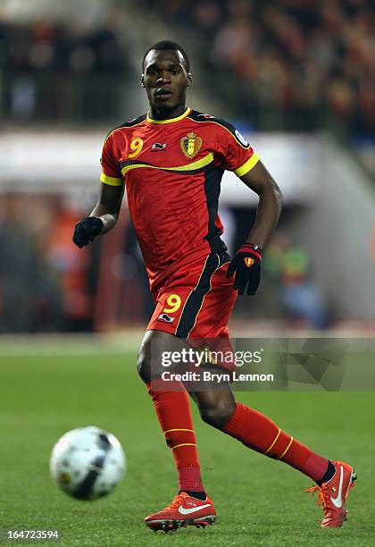 Christian Benteke of Belgium in action during the FIFA 2014 World Cup Qualifier between Belgium and Macedonia at Stade Roi Baudouis on March 26, 2013...