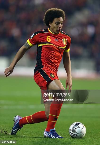 Axel Witsel of Belgium in action during the FIFA 2014 World Cup Qualifier between Belgium and Macedonia at Stade Roi Baudouis on March 26, 2013 in...