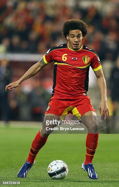 Axel Witsel of Belgium in action during the FIFA 2014 World Cup Qualifier between Belgium and Macedonia at Stade Roi Baudouis on March 26, 2013 in...