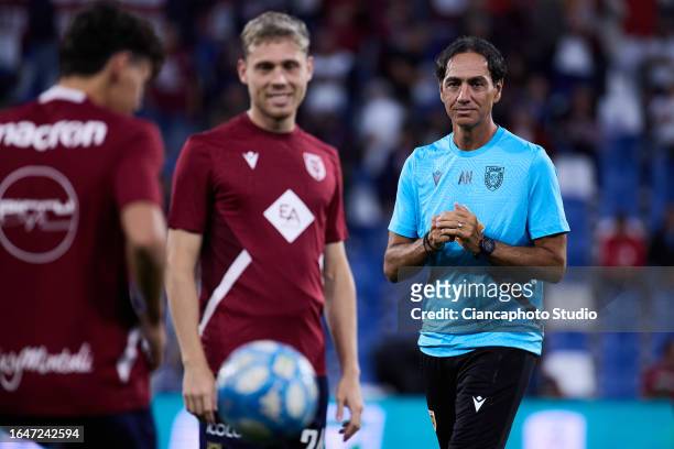 Alessandro Nesta Head Coach of AC Reggiana 1919 looks on during the Serie B match between AC Reggiana and Palermo FC at Mapei Stadium - Città del...