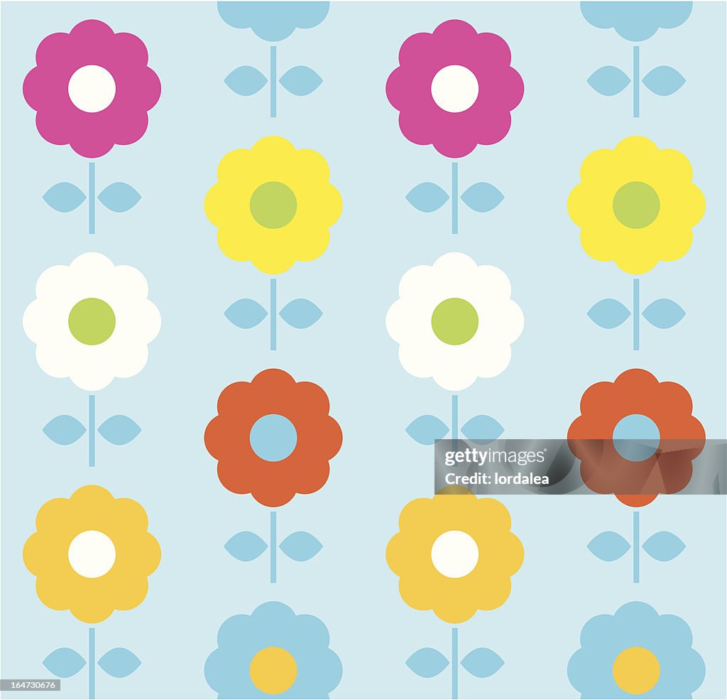 Spring Flower Seamless Pattern Vector Design High-Res Vector Graphic ...