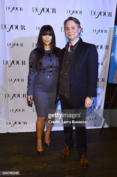 Kim Kardashian and Jason Binn attend the DuJour Magazine Spring 2013 Issue Celebration at The Darby on March 27, 2013 in New York City.