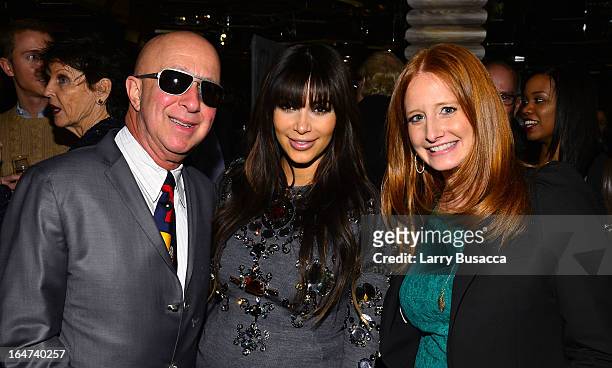 Paul Shaffer, Kim Kardashian and guest attend the DuJour Magazine Spring 2013 Issue Celebration at The Darby on March 27, 2013 in New York City.