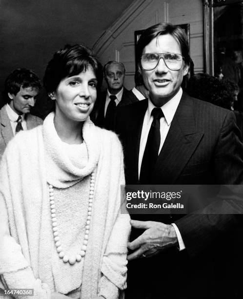 Actor Jim Dale and wife Julia Schafler attend the opening party for "Edmund Kean" on September 27, 1983 at the Players Club in New York City.