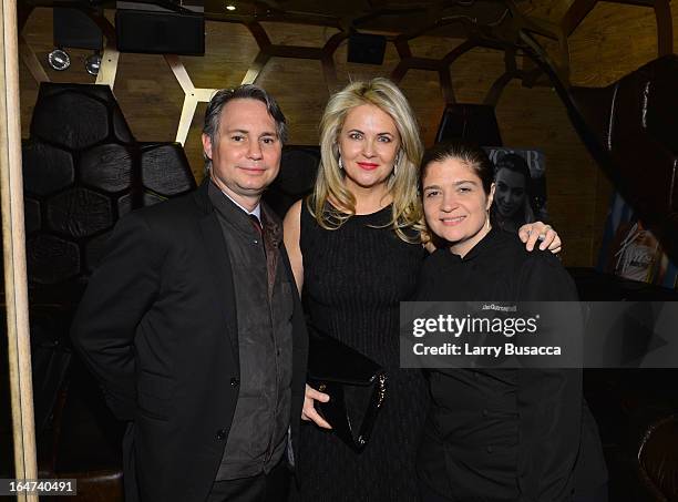 Jason Binn, Cornelia Guest and Alexandra Guarnaschelli attend the DuJour Magazine Spring 2013 Issue Celebration at The Darby on March 27, 2013 in New...