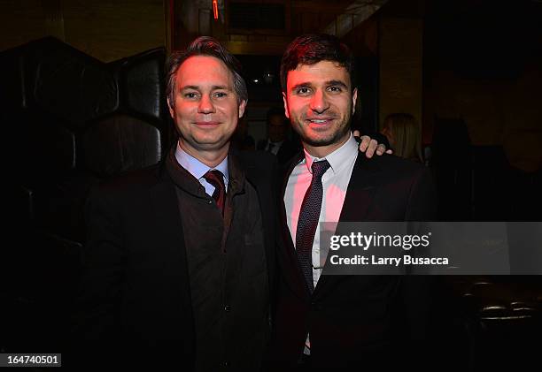 Jason Binn and guest attend the DuJour Magazine Spring 2013 Issue Celebration at The Darby on March 27, 2013 in New York City.