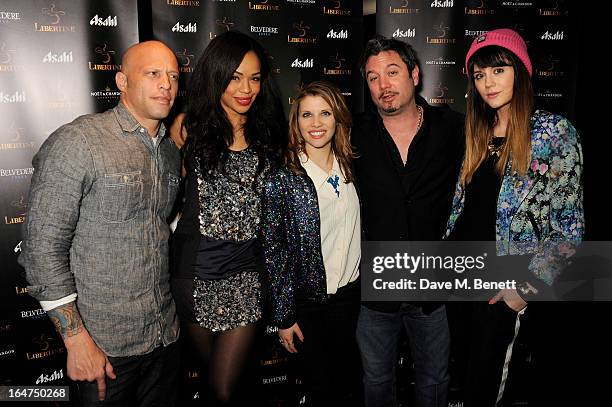 Ami James, Sarah-Jane Crawford, Pips Taylor, Huey Morgan and Lilah Parsons attend the launch of new club Libertine on March 27, 2013 in London,...