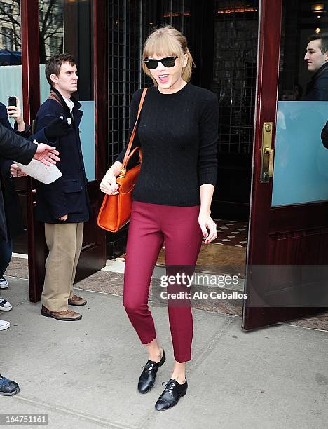 Taylor Swift sighting on March 27, 2013 in New York City.