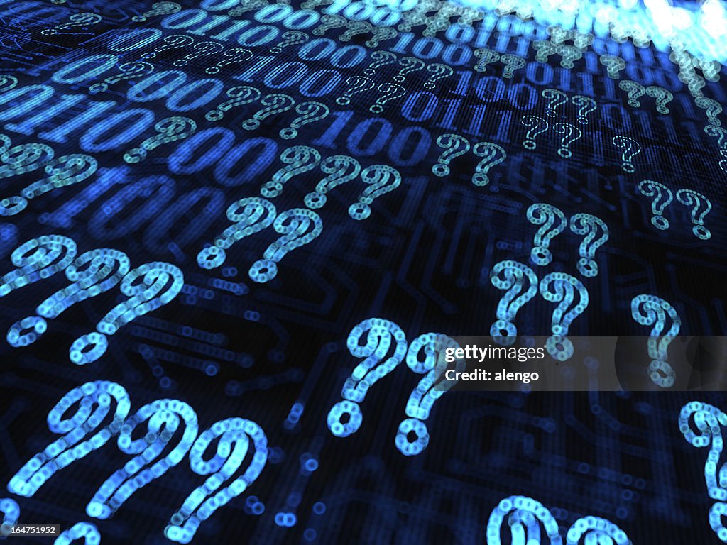Faa Binary Code Question Question Marks And Binary Code High-Res Stock Photo - Getty Images
