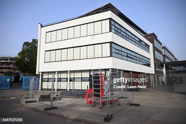 General view of the Park View School which has various areas of the building affected by the RAAC concrete crisis on September 06, 2023 in London,...