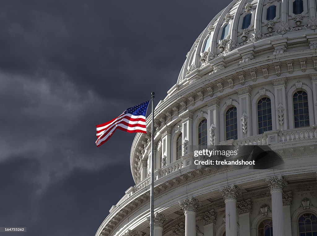 Dark Sky over US Capitol Building