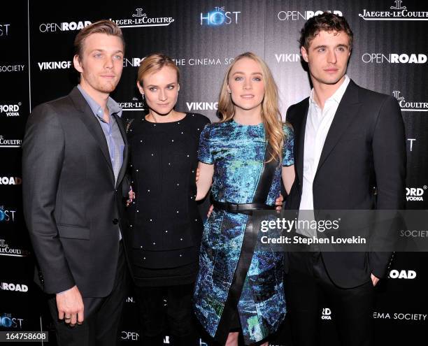 Actors Jake Abel, Diane Kruger, Saoirse Ronan and Max Irons attend The Cinema Society and Jaeger-LeCoultre Hosts A Screening Of "The Host" at Tribeca...