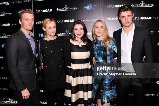 Jake Abel, Diane Kruger, Stephenie Meyer, Saoirse Ronan and Max Irons attend The Cinema Society and Jaeger-LeCoultre Hosts A Screening Of "The Host"...