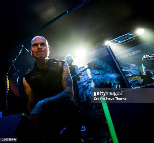Richard Taylor of British Lion performs on stage on March 27, 2013 in Birmingham, England.