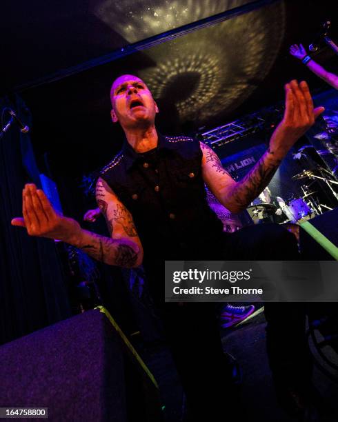 Richard Taylor of British Lion performs on stage on March 27, 2013 in Birmingham, England.