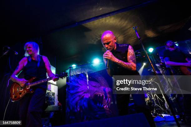 David Hawkins and Richard Taylor of British Lion perform on stage on March 27, 2013 in Birmingham, England.