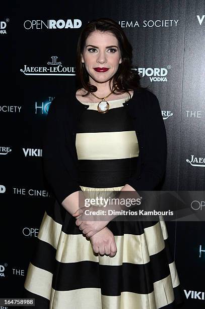 Author Stephenie Meyer attends The Cinema Society and Jaeger-LeCoultre screening of Open Road Films' "The Host" at Tribeca Grand Hotel on March 27,...