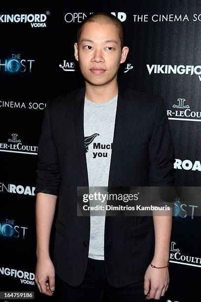 Designer Jason Wu attends The Cinema Society and Jaeger-LeCoultre screening of Open Road Films' "The Host" at Tribeca Grand Hotel on March 27, 2013...