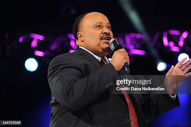 Martin Luther King III addresses the crowd with a powerful message instilled in him by his father, Dr. Martin Luther King Jr., at the first-ever.