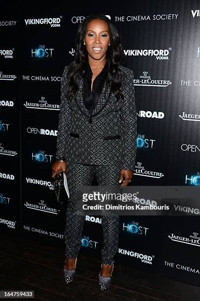 Author June Ambrose attends The Cinema Society and Jaeger-LeCoultre screening of Open Road Films' "The Host" at Tribeca Grand Hotel on March 27, 2013...