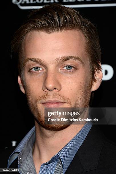 Actor Jake Abel attends The Cinema Society and Jaeger-LeCoultre screening of Open Road Films' "The Host" at Tribeca Grand Hotel on March 27, 2013 in...