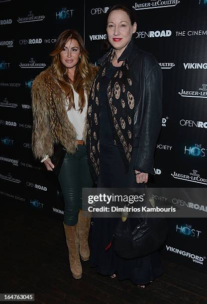 Rachel Uchitel and Amy Sacco attend The Cinema Society & Jaeger-LeCoultre screening of Open Road Films' "The Host" at Tribeca Grand Hotel on March...