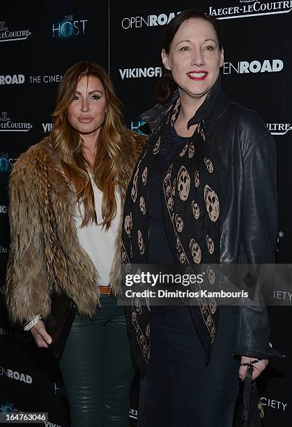 Rachel Uchitel and Amy Sacco attend The Cinema Society & Jaeger-LeCoultre screening of Open Road Films' "The Host" at Tribeca Grand Hotel on March...
