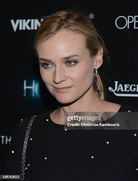 Diane Kruger attends The Cinema Society & Jaeger-LeCoultre screening of Open Road Films' "The Host" at Tribeca Grand Hotel on March 27, 2013 in New...