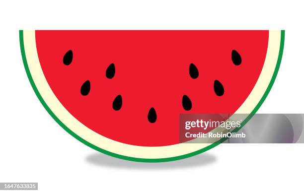 große scheibe wassermelone - wassermelone stock-grafiken, -clipart, -cartoons und -symbole