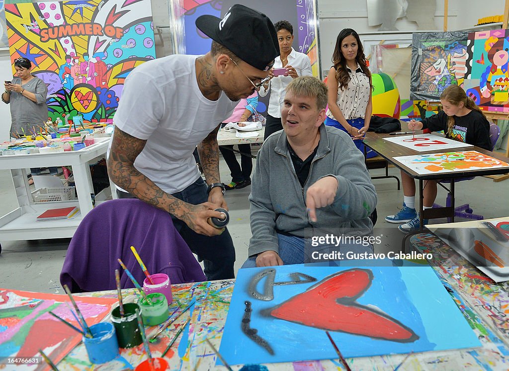 Chris Brown Joins Forces With Artist Romero Britto in Support of Best Buddies International