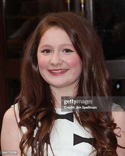 Emma Kenney attends The Cinema Society & Jaeger-LeCoultre screening of Open Road Films' "The Host" at Tribeca Grand Hotel on March 27, 2013 in New...