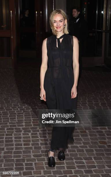 Actress Jess Weixler attends The Cinema Society & Jaeger-LeCoultre screening of Open Road Films' "The Host" at Tribeca Grand Hotel on March 27, 2013...